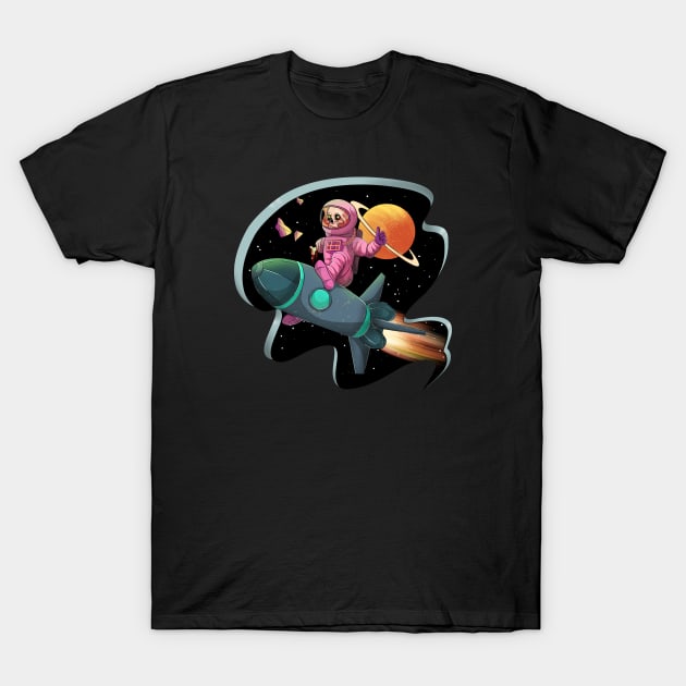 Zombie Skull Space Astronaut T-Shirt by Trendy Black Sheep